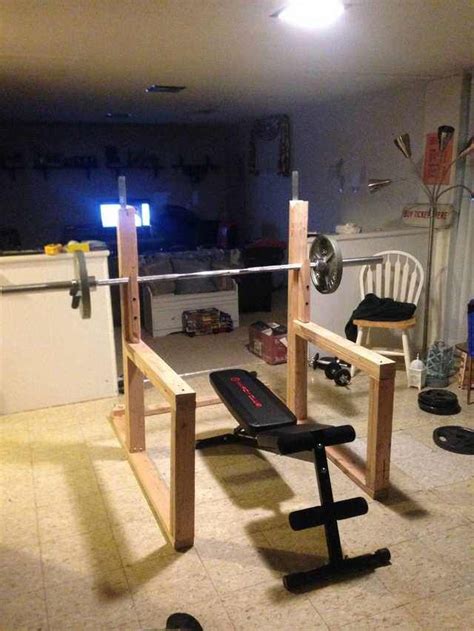 DIY Squat rack and bench press - Imgur #diybench | Home gym design, Diy ...