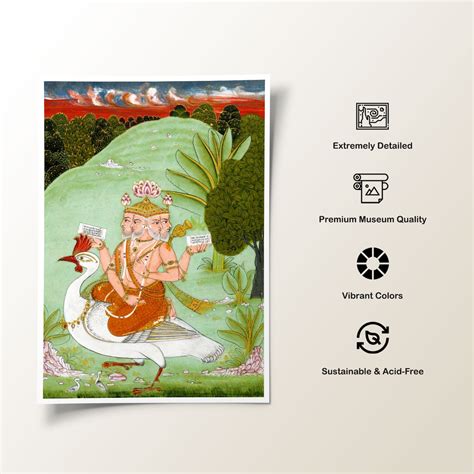 Brahma mounted on a goose: Buy Rajasthani Miniature Paintings & Art ...