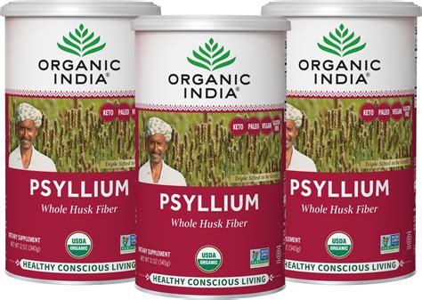 Amazon.com: ORGANIC INDIA Psyllium Herbal Powder - Whole Husk Fiber ...