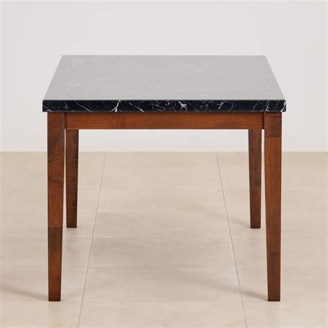 Buy (Refurbished) Jasper Faux Marble Top 6-Seater Dining Table - Black ...