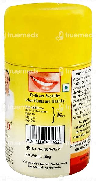 Vicco Vajradanti Tooth Powder 100 Gm - Uses, Side Effects, Dosage ...