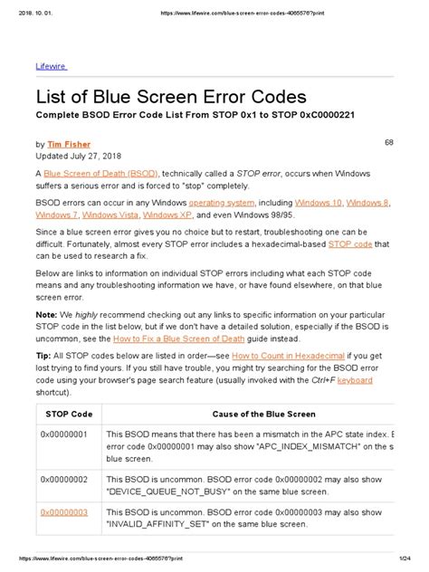 Blue Screen Error Codes 的图像结果