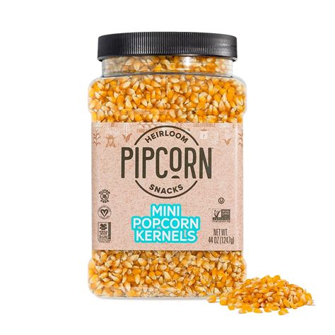 Heirloom – Mini granos de palomitas de maíz por Pipcorn Tarro de 44 onzas, palomitas de maíz sin ...