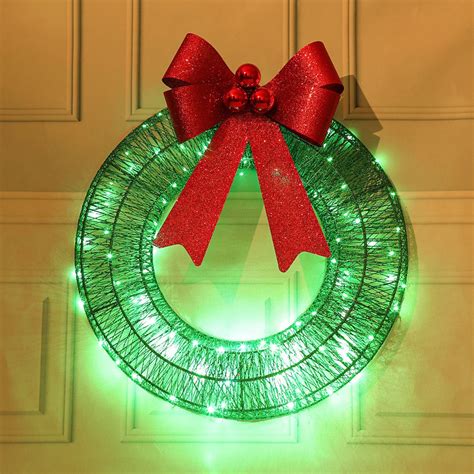 Outdoor Christmas Wreath Decoration, Gaint Holiday Wreath with LED ...