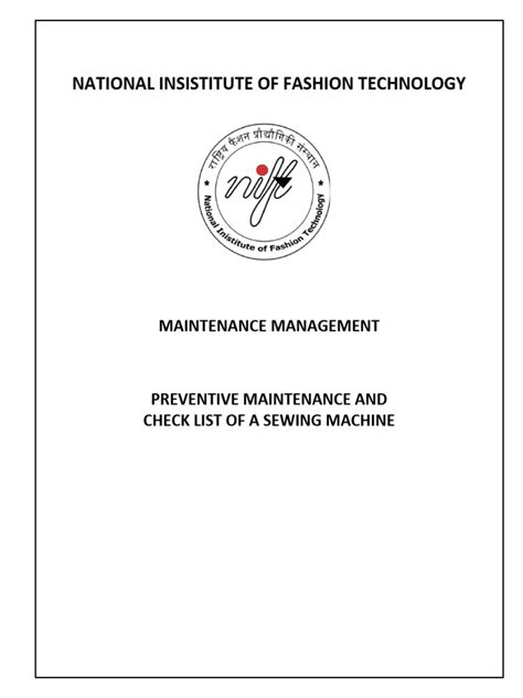 Image result for Sewing Machine Maintenance Checklist Printable