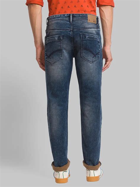 Parx Men Blue Jacquard Slim Tapered Fit Cotton Blend Jeans – MyRaymond