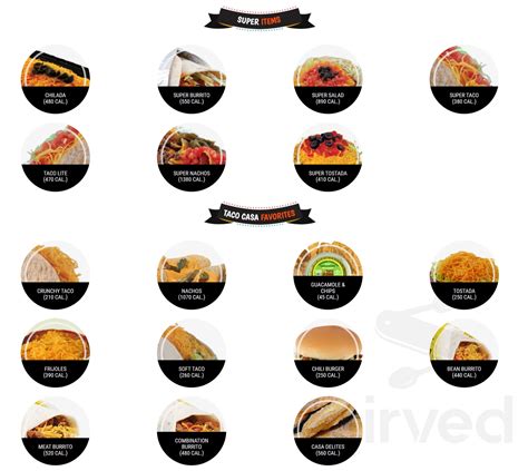 Menu for Taco casa in Killeen, TX | Sirved