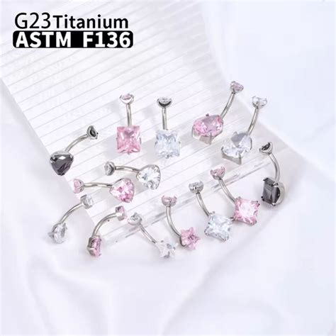 【送料無料 】 G23 チタン女性のセクシーなへそリングピアス ASTM F136 ボディジュエリー 14 グラム雌ねじジルコン卸売ジュエリー ...