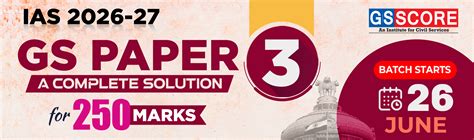 UPSC Mains GS Paper 3 Online Classes & Tests for IAS Exam 2024 - GS SCORE