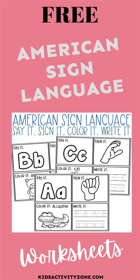 Sign Language Worksheets 的图像结果