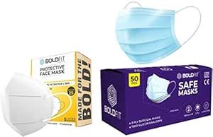 Boldfit N95 mask for face (Pack of 25) Surgical Mask Pack Of 50 ...