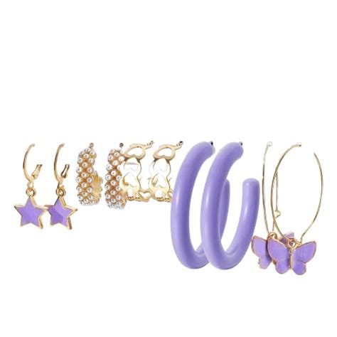 Buy VIEN® Fashion Gold Stud Earrings Set Boho style Resin Pearl Stud ...