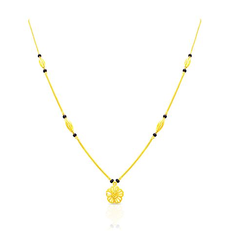Soft Floral Glow 22K Gold Short Mangalsutra – WHP Jewellers