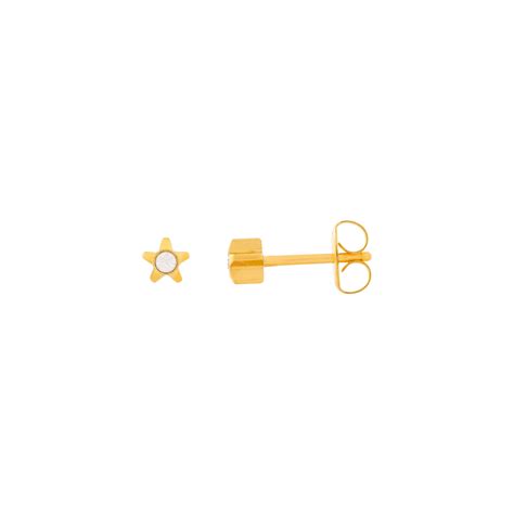4MM Starlite April Crystal 24K Pure Gold Plated Ear Studs For Kids – E ...