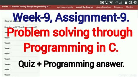 Image result for Week 5 Assignment NPTEL Problem Solving through Programming in C