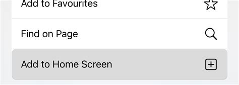 In the pop-up menu actions, scroll down and tap on the Add to Home Screen
