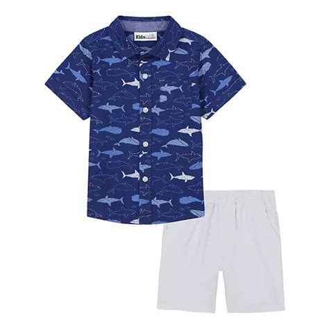 Baby & Toddler Boy Kids Headquarters Short Sleeve Fish Print Shirt ...