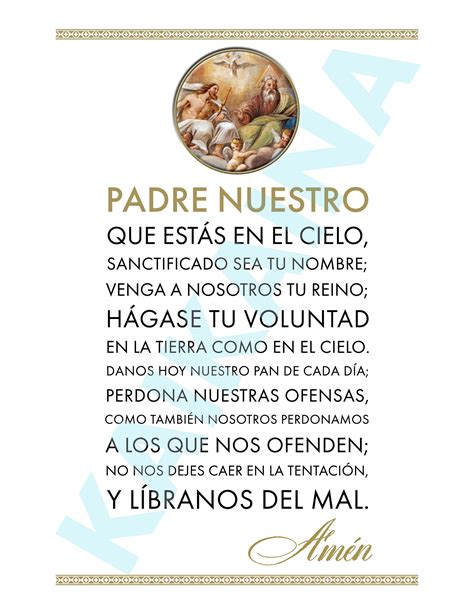 Padre Nuestro Our Father Prayer Poster in SPANISH 8.5 X 11 Poster ...