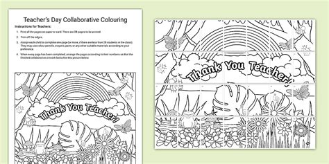 Teacher's Day Collaborative Colouring (teacher made)