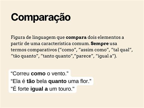 Exemplos De Figuras De Linguagem Comparação - BINKEDU