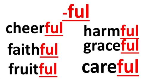 ful suffix sound in cheerful Learn words ending in ful - YouTube