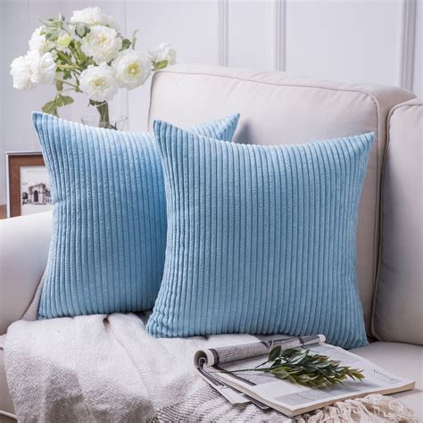 Soft Corduroy Striped Velvet Square Decorative Throw Pillow Cusion For ...
