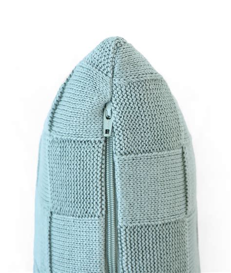 Square Check Cotton Knitted Decorative Blue Daisy Color 12 x 20 Inches ...