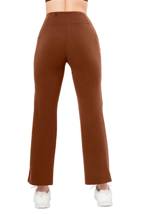 Buy Flaunt Flared High Rise Travel Pants - Potting Soil | amanté