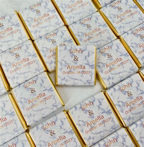 Amazon.com : Set of 50 Personalized Wedding Chocolate, Custom Chocolate ...