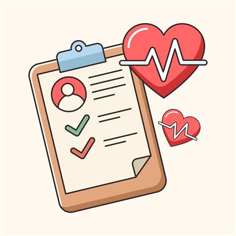 Medical clipboard with red heart symbol for health report | Premium Vector