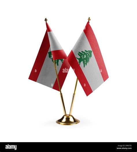 Small national flags of the Lebanon on a white background Stock Photo - Alamy
