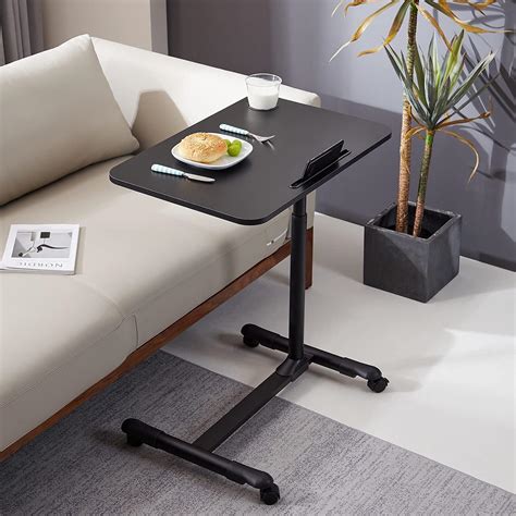 Buy ETHU Overbed Table with Wheels, Rolling Tray Table, Hospital Bed ...