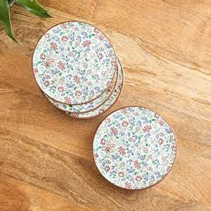 Buy ExclusiveLane 'Spring Garden' Ceramic Dinner Plates Set of 4 ...