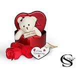 HOMOKART Heart Shape Gift Box With Teddy & Rose: Amazon.in: Office Products