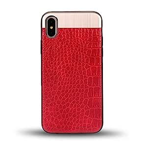iPhone X Case, KolorFish Crocodile Leather Pattern Thin Back Business ...