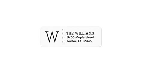 Simple Monogram Return Address Labels | Zazzle.com