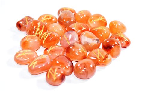 Carnelain Set of 20 Rune Stones Metaphysical Healing Chakra Balance ...