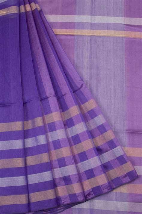 Purple Handloom Maheswari Silk Cotton Saree |Avishya.com