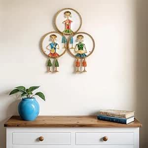 DIGGY ARTS Wall Hanging Musician Dolls crafted in cast iron painted in ...