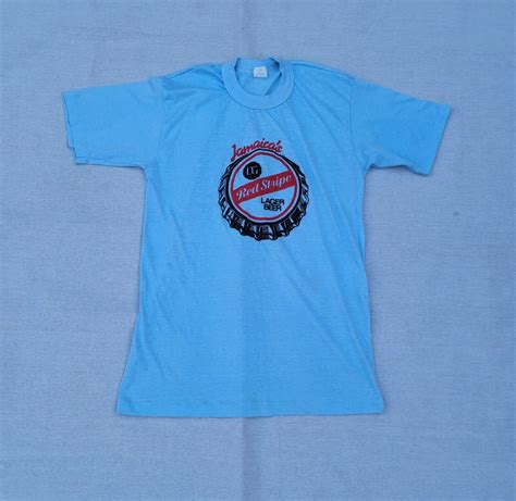 Vintage Red Stripe Lager Beer Jamaica Ringer Style T-… - Gem