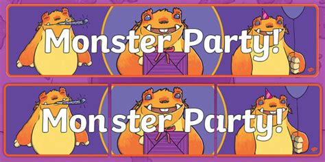 A Monster Surprise: Monster Party! Display Banner - Twinkl