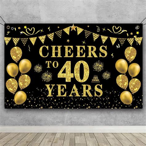 Buy Trgowaul 40th Birthday Decorations for Women Men, Cheers to 40 ...