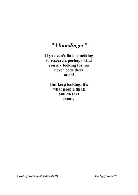 Image result for Examples of Humdinger