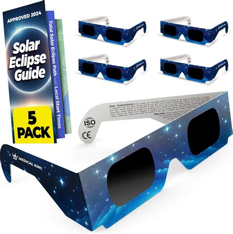 Solar Eclipse Glasses 5 pack - 2024 CE and ISO Certified Galaxy Design ...