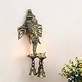 eCraftIndia Ganesh Deepak with Bell Brass Wall Hanging (11 cm x 8 cm x ...