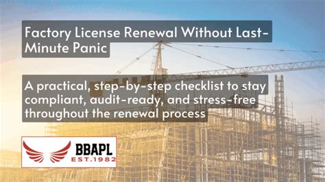 Factory License Renewal Checklist and Process in India