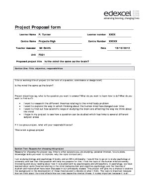 Project Proposal Form - Blank Fillable Template | Fill Out, Print ...