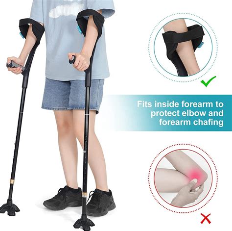 Crutches for Adults, Crutches for Walking, Have Adjustable Forearm Crutch Pads, Folding Forearm ...