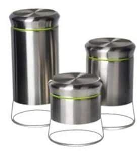 Buy KRISHNA SALES Stainless Steel Plated Glass Kitchen Canister ...
