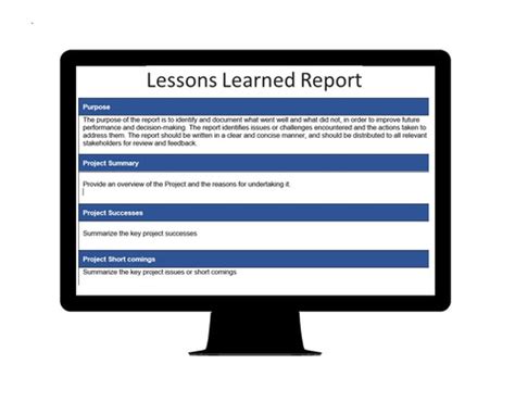 Image result for Lesson Learned Report